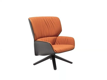 NUEZ LOUNGE BIO BU2743 - Swivel trestle-based armchair high-back by Andreu World - view 3